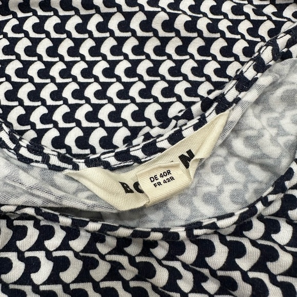 Boden Navy Blue White Tulip Top Thea Sleeveless Midi Dress Size US 10 R UK 14 - Picture 13 of 14